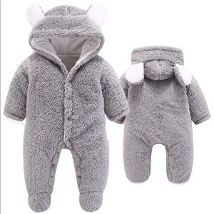 Fuzzy Baby Bear Onesie